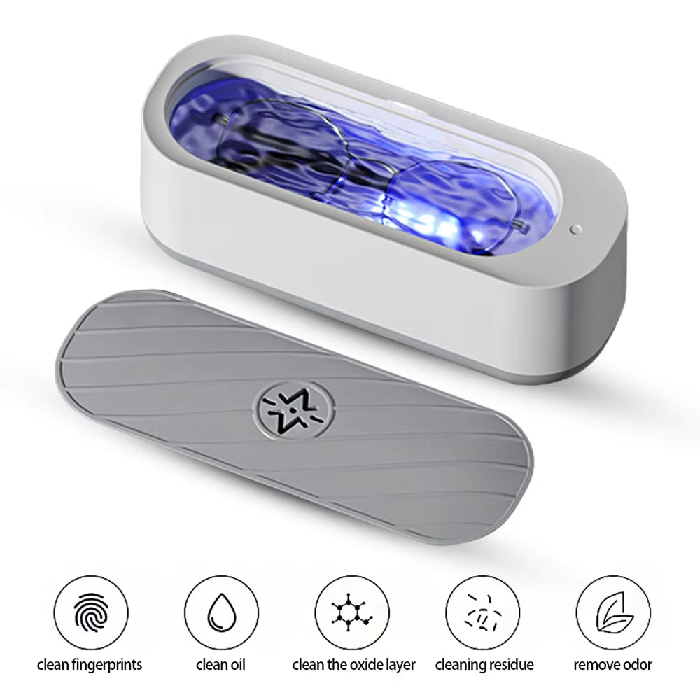 Ultrasonic Cleaner Washer USB Charging/Battery Portable Jewelry Necklace Glasses Watch Cleaner Box Automatic Washing Machine